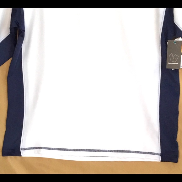 Burnside Mens Performance Long Sleeve Tee Shirt Size XLarge Blue & White - Picture 4 of 7